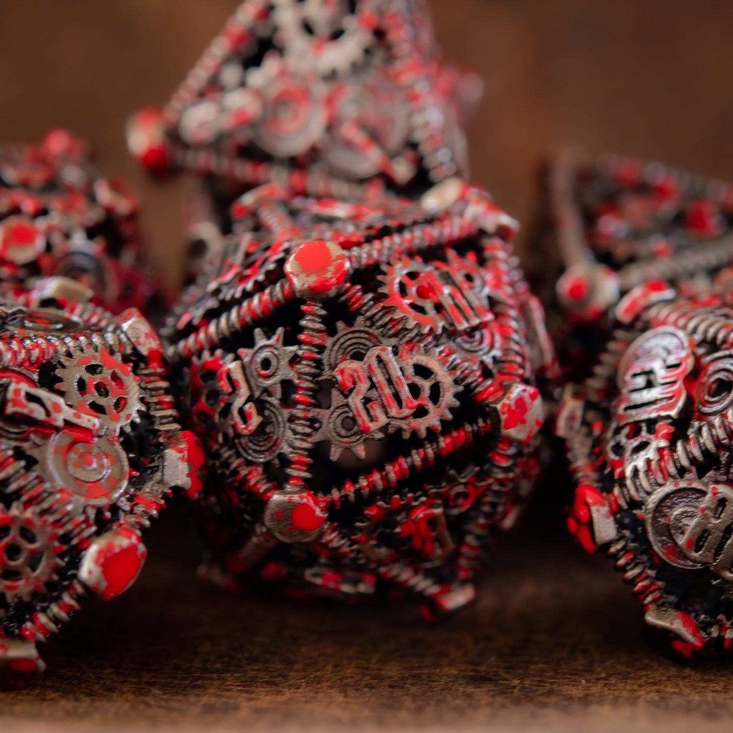 Blood Splatter - Weird West Wasteland Hollow Metal Dice Set