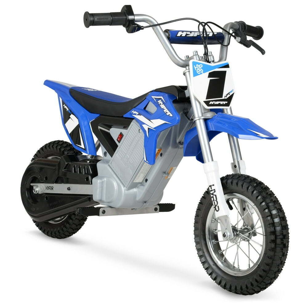 Blue 24V Electric Motorcycle for Kids with Maximum Speed of 14 mph