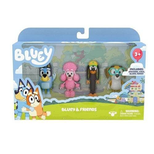 Bluey 4 Pack Figures - Bluey & Friends