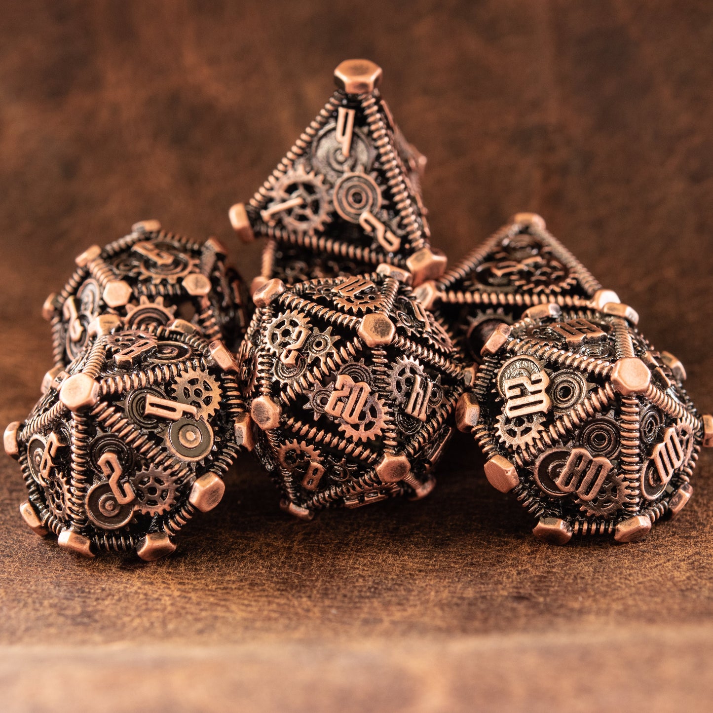 Bronze - Weird West Wasteland Hollow Metal Dice Set