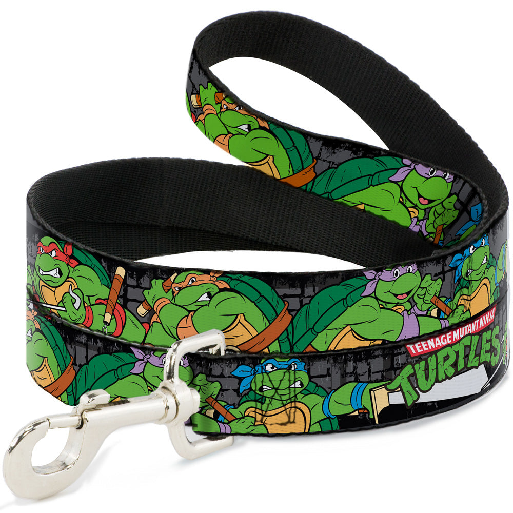 Dog Leash - Classic TEENAGE MUTANT NINJA TURTLES Group Pose4 in Sewer/TMNT Logo