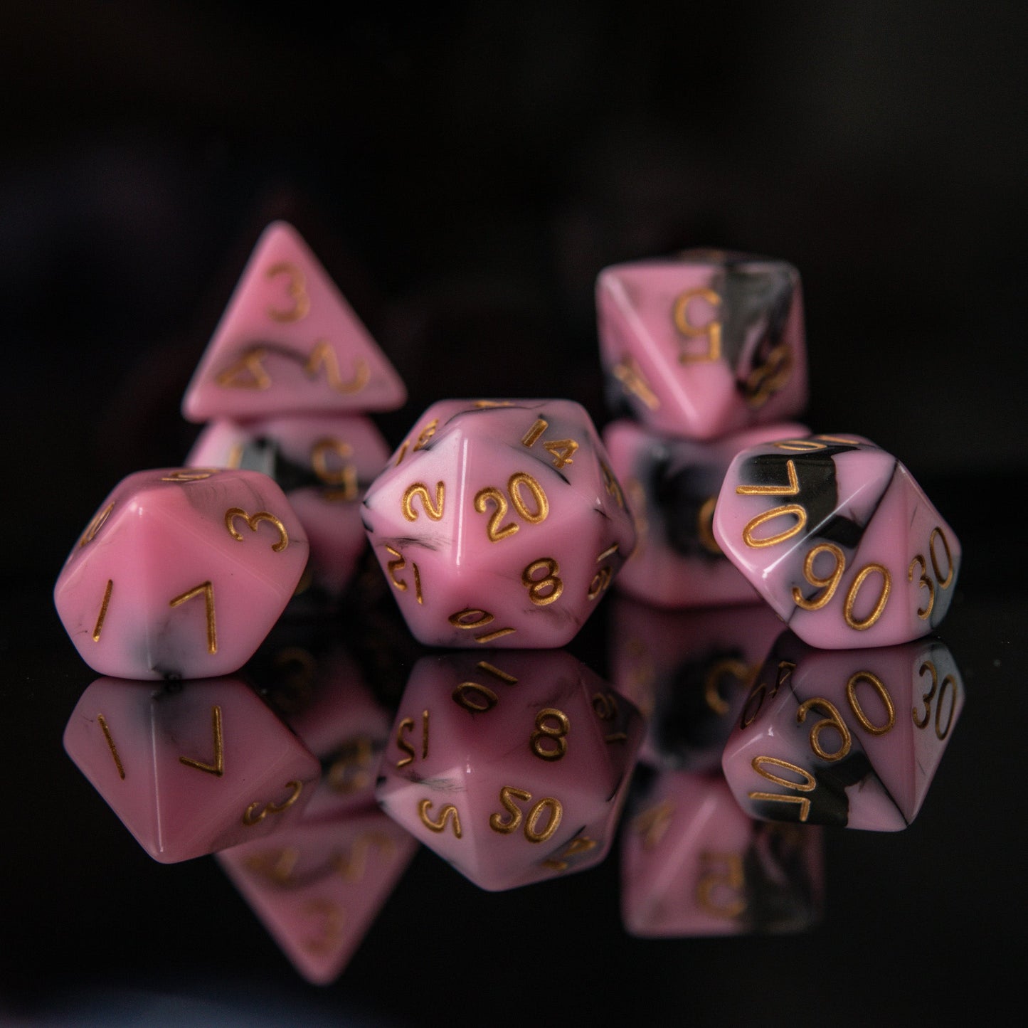 Bubblegum Goth Acrylic Dice Set