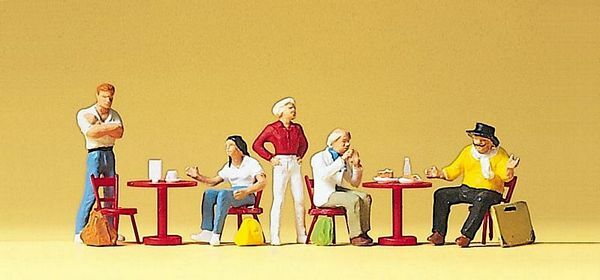 Preiser 10349 HO Scale Recreation & Sports Students/Artists In Cafe - Golden Apple Comics