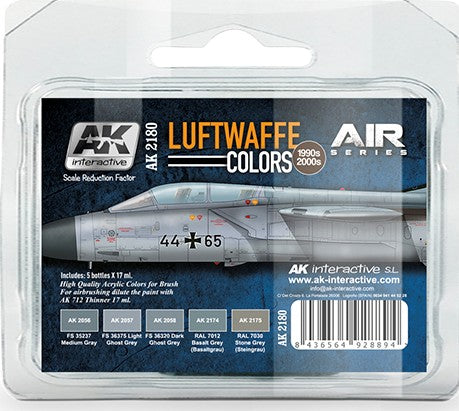 AK Interactive 2180 Air Series: Luftwaffe 1990s-2000s Acrylic Paint Set (5 Color