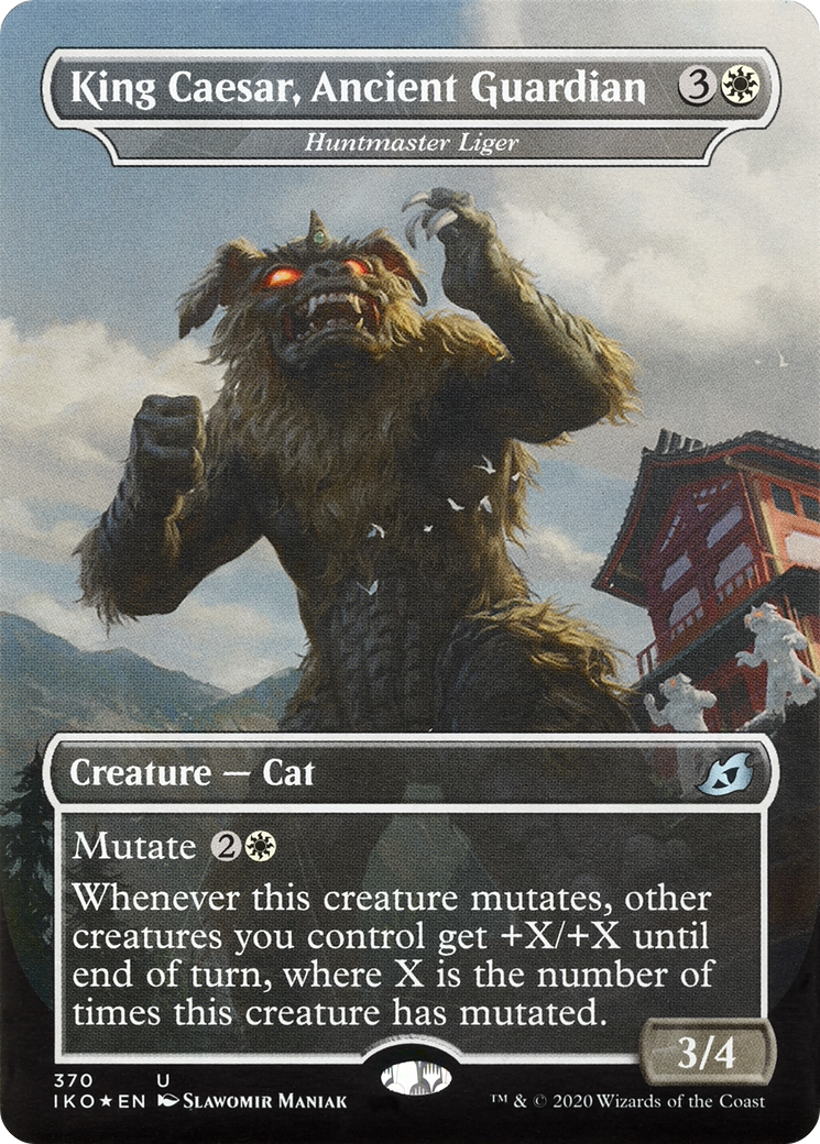 Huntmaster Liger (IKO-370) - Ikoria: Lair of Behemoths / King Caesar, Ancient Guardian (Borderless) Foil