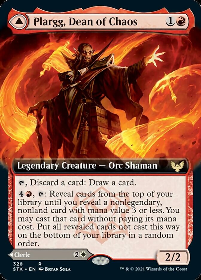 Plargg, Dean of Chaos // Augusta, Dean of Order (STX-328) - Strixhaven: School of Mages: (Extended Art) Foil