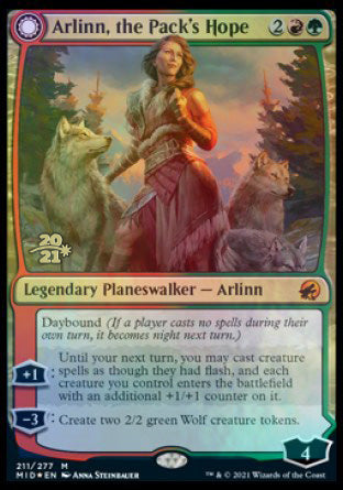 Arlinn, the Pack's Hope // Arlinn, the Moon's Fury (PRE-211S) - Innistrad: Midnight Hunt Promos: (Double Faced Transform) Foil