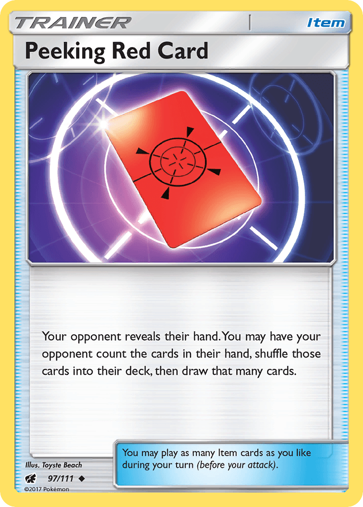 Peeking Red Card (97/111) [Sun & Moon: Crimson Invasion]