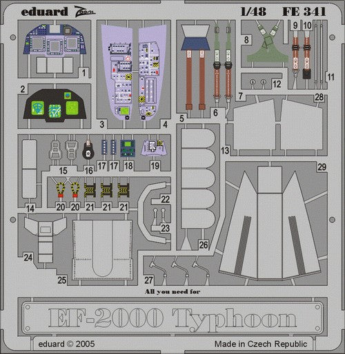 Eduard 49341 1/48 Aircraft- EF2000 Typhoon Single Seater for ITA (Painted)