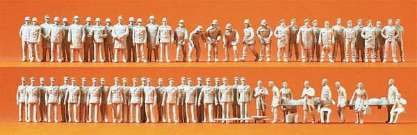 Preiser 16339 HO Scale Unpainted Figure Set -- Firemen