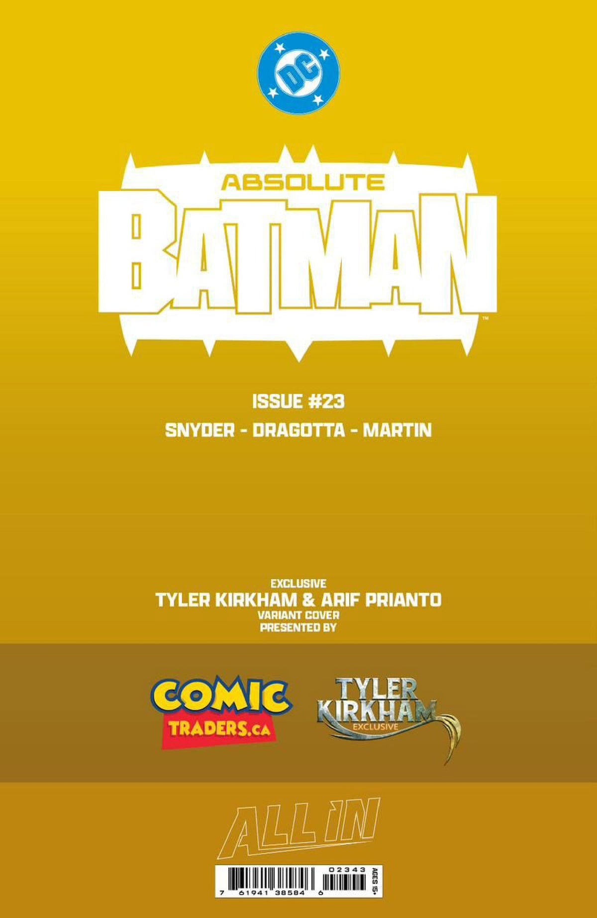 [GOLD FOIL] ABSOLUTE BATMAN #23 TYLER KIRKHAM CLAYFACE BATTLE DAMAGED NYCC EXCLUSIVE VIRGIN VAR (10/28/2026) - Golden Apple Comics