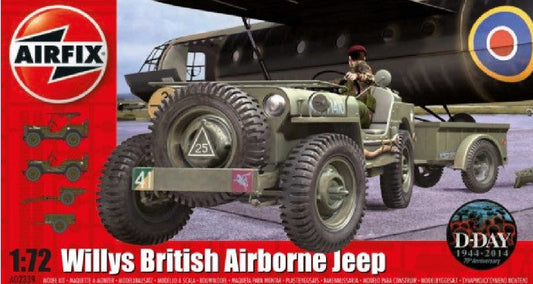 Airfix 2339 1/72 Willys British Airborne Jeep, Trailer & 75mm Howitzer M1 Gun D-