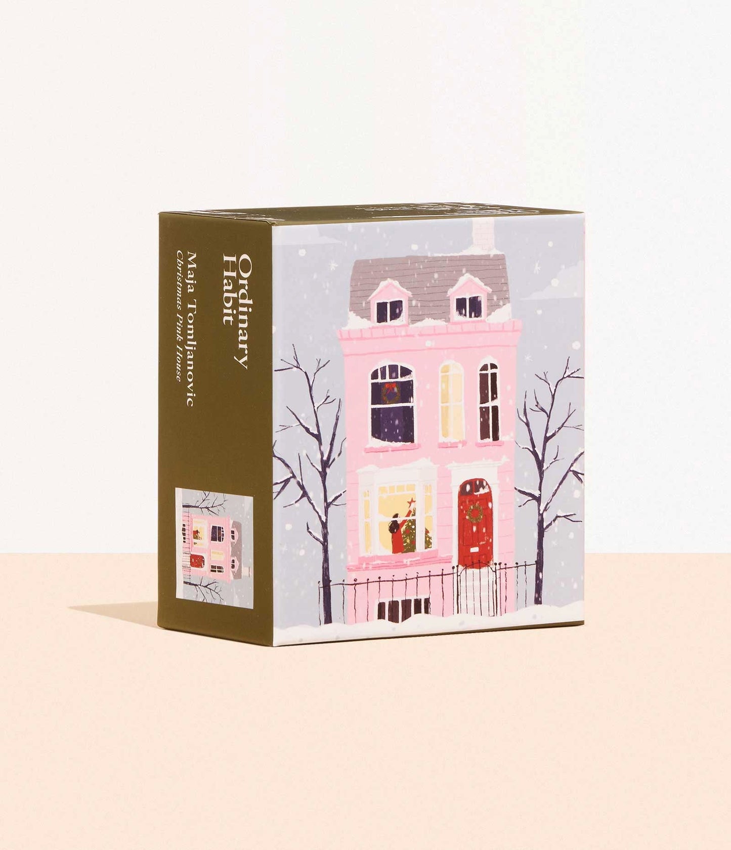 Christmas Pink House Puzzle by Maja Tomljanovic