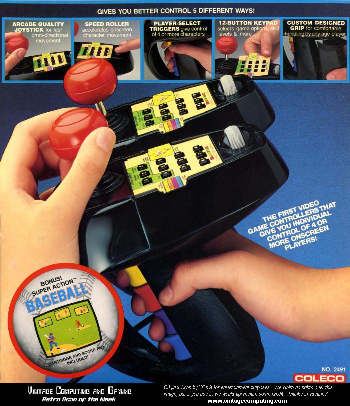 Super Action Controller Pair with Super Action Baseball (Colecovision)