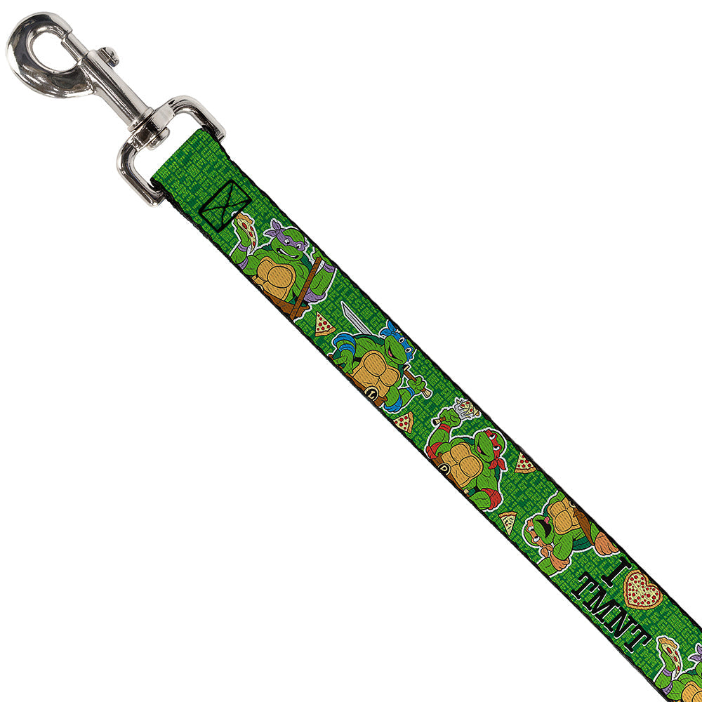 Dog Leash - I "HEART" TMNT/Classic Turtles & Pizza Green