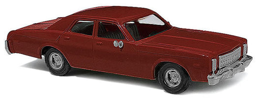 Busch 89121 HO Scale 1976 Plymouth Fury Sedan - Assembled -- Maroon