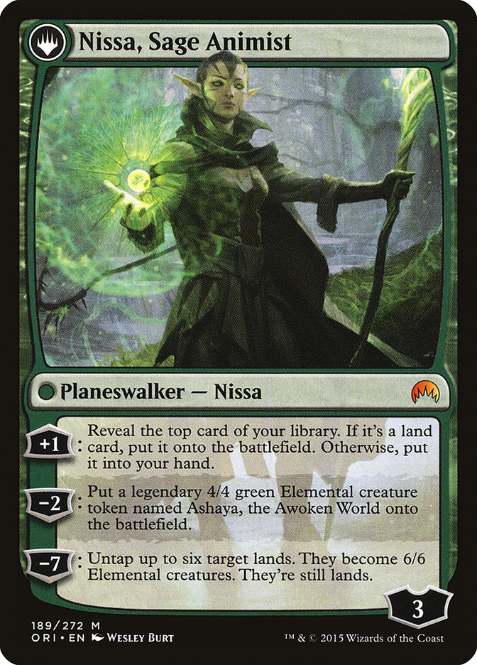 Nissa, Vastwood Seer // Nissa, Sage Animist (ORI-189) - Magic Origins: (originpwdfc) Foil
