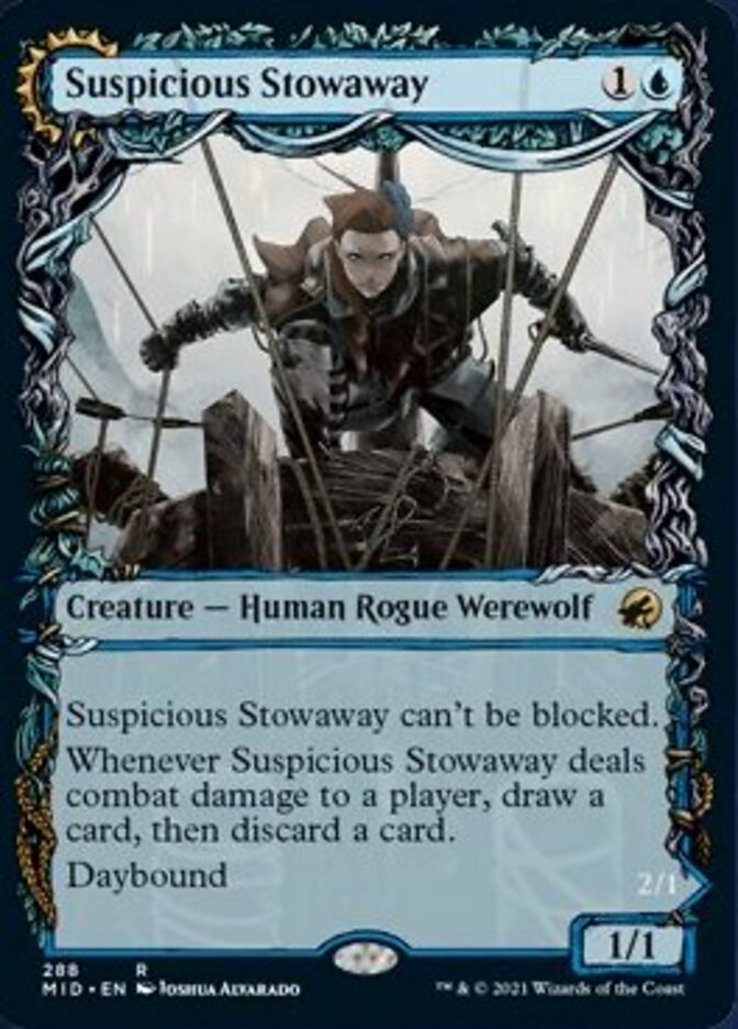 Suspicious Stowaway // Seafaring Werewolf (MID-288) - Innistrad: Midnight Hunt: (Showcase, Double Faced Transform) Foil