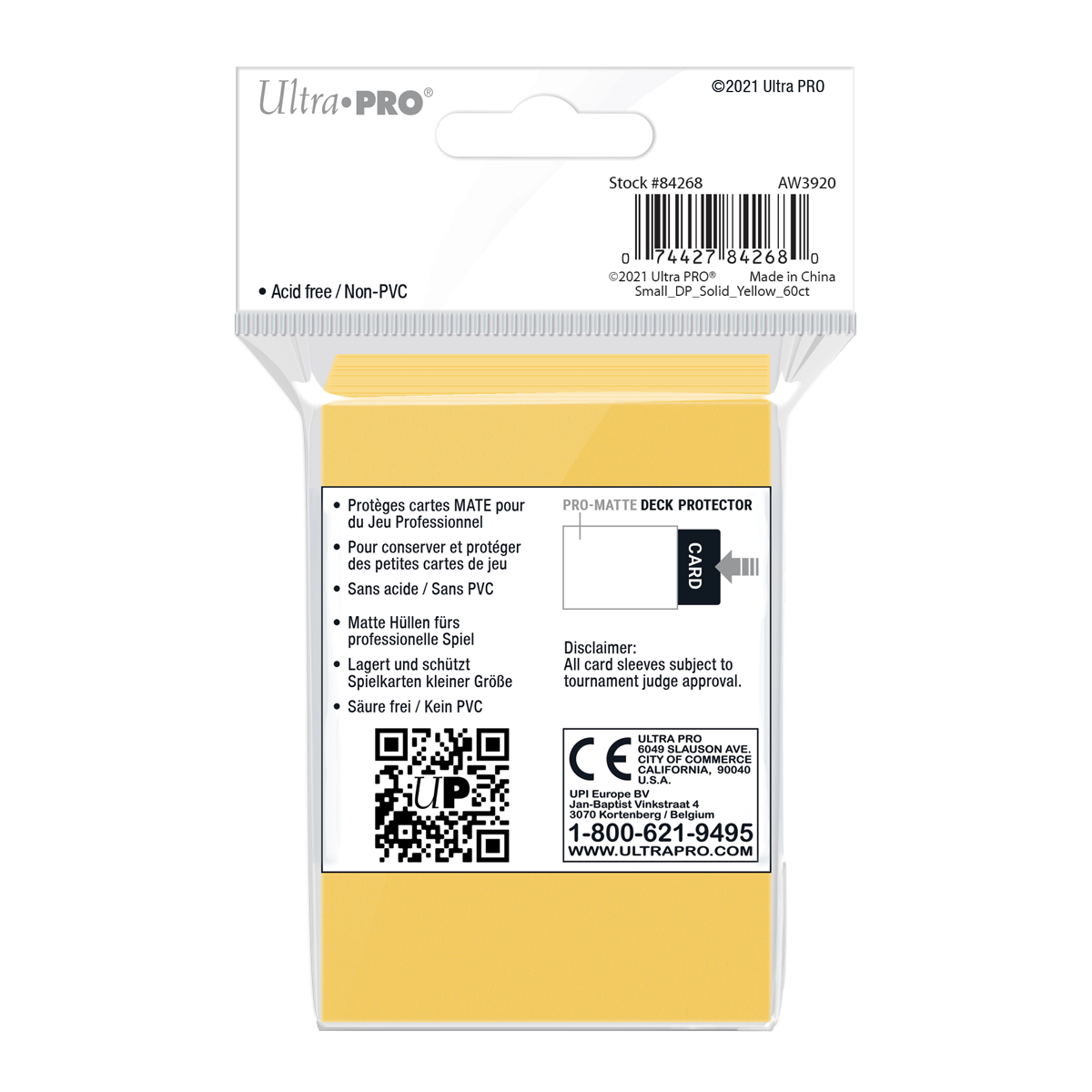 Ultra PRO: Small 60ct Sleeves - PRO-Matte (Yellow)