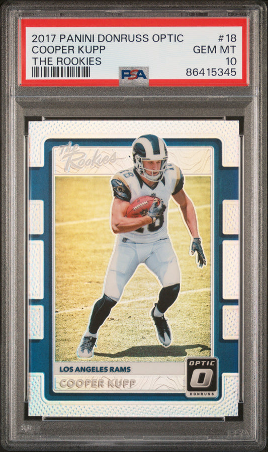 Graded 2017 Panini Donruss Optic Cooper Kupp #18 The Rookies Rookie RC Football Card PSA 10 Gem Mint
