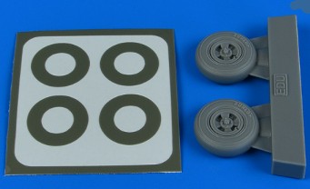 Aires 4801 1/48 Spitfire Mk IX 4-Spoke Wheels & Paint Masks For EDU