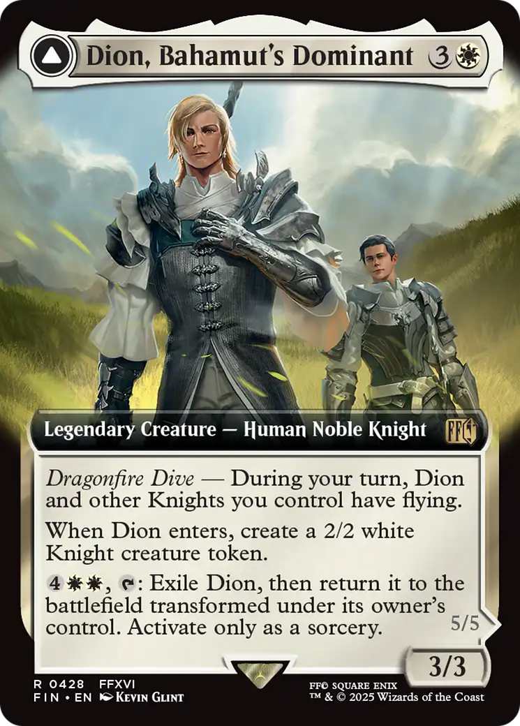 Dion, Bahamut's Dominant // Bahamut, Warden of Light (FIN-428) - FINAL FANTASY: (enchantment, Extended Art) Foil - Golden Apple Comics