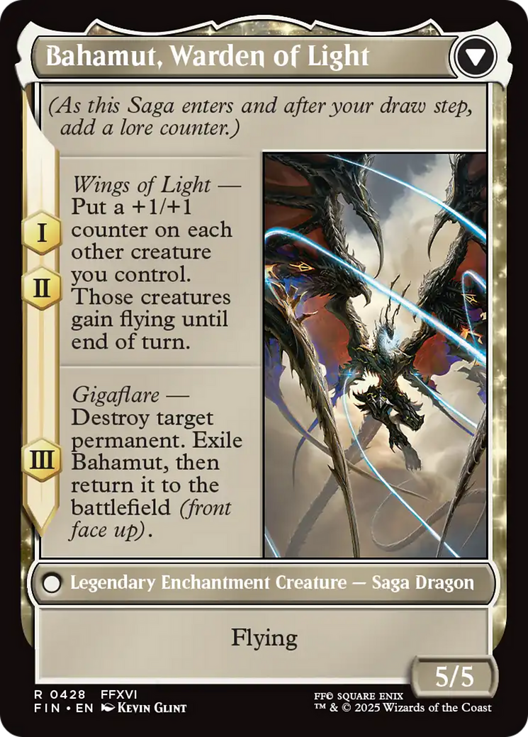 Dion, Bahamut's Dominant // Bahamut, Warden of Light (FIN-428) - FINAL FANTASY: (enchantment, Extended Art) Foil - Golden Apple Comics