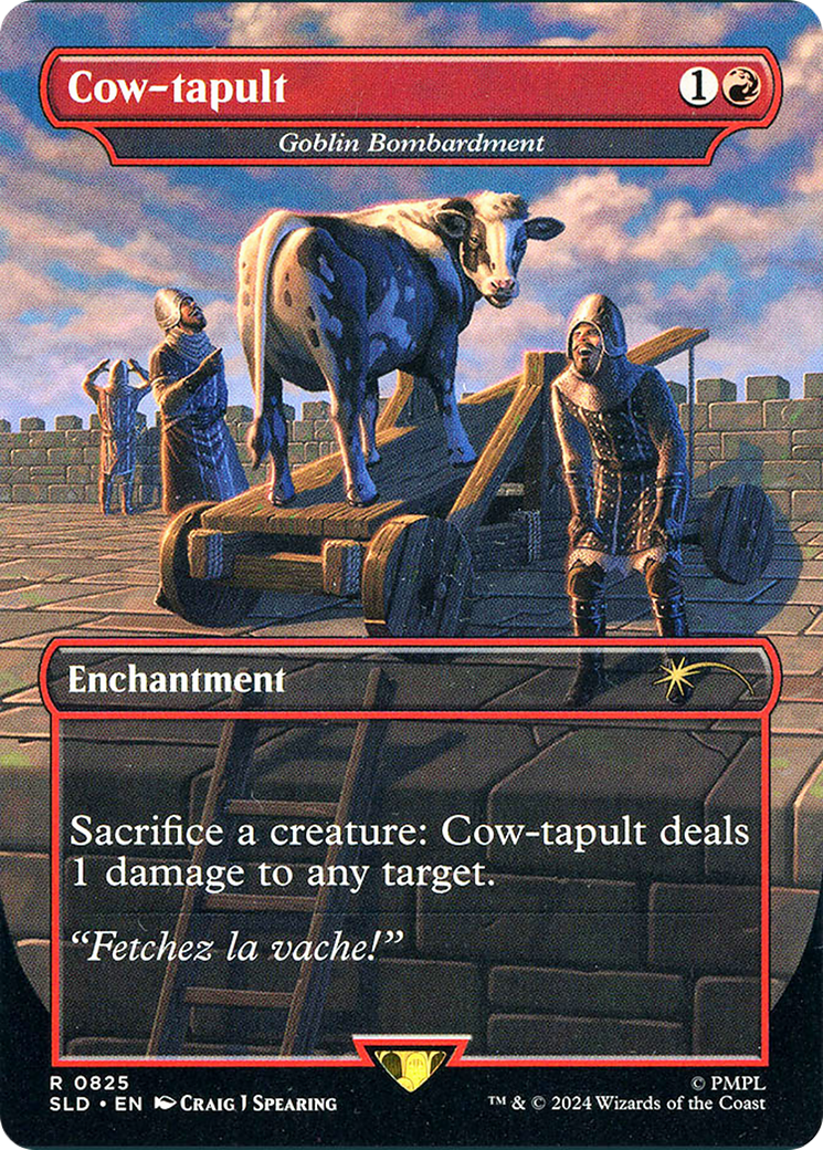 Goblin Bombardment (SLD-825) - Secret Lair Drop / Cow-tapult (Borderless) Foil