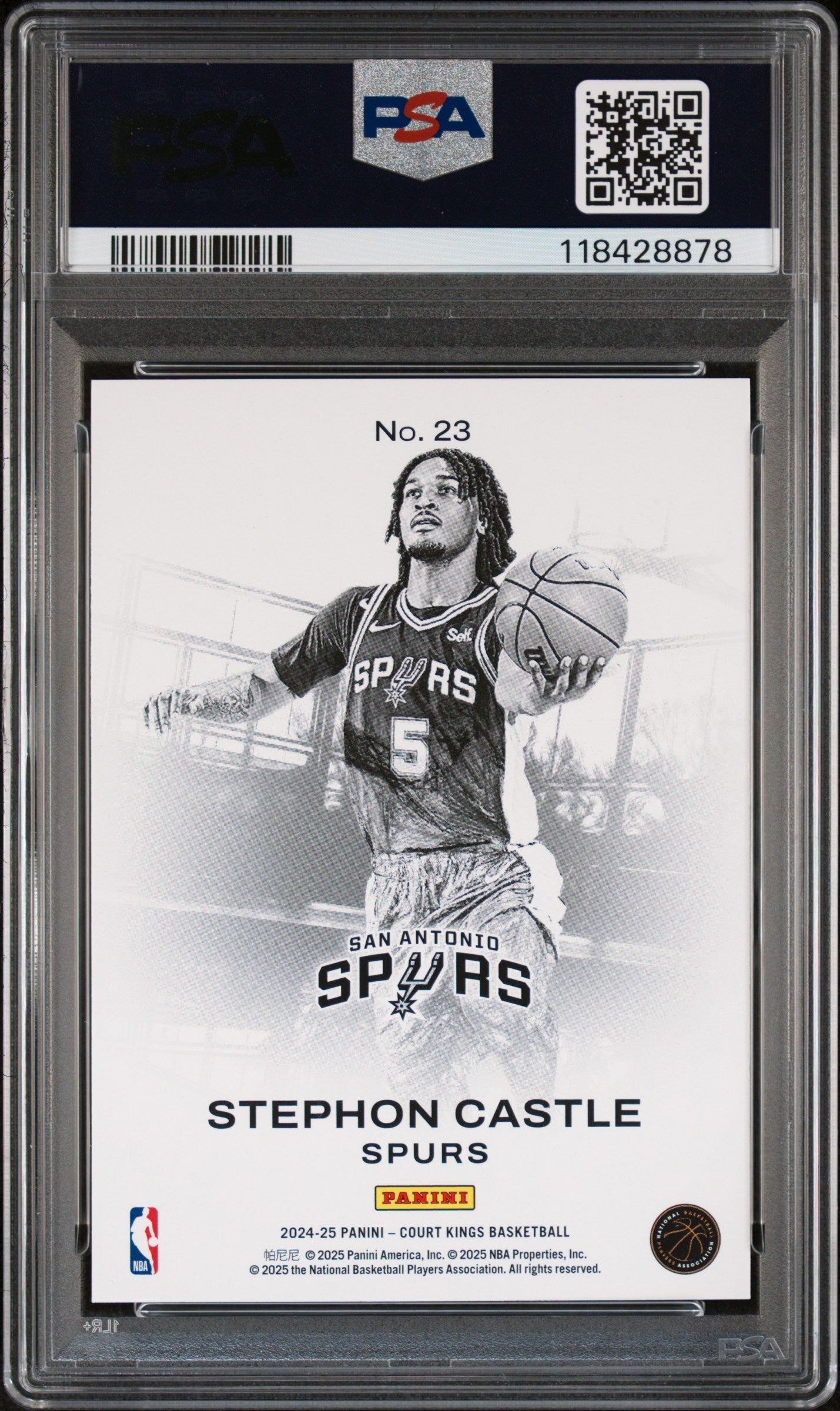 Graded 2024 Panini Court Kings Stephon Castle #23 Works In Progress Rookie RC Basketball Card PSA 10 Gem Mint