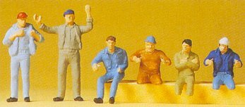 Preiser 14009 HO Scale Truckers -- pkg(6)