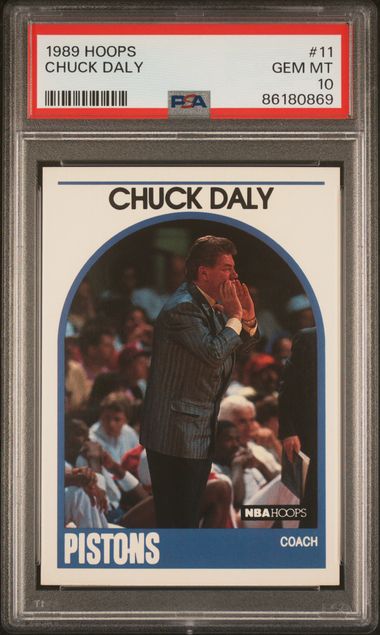 Graded 1989 Hoops Chuck Daly #11 Basketball Card PSA 10 Gem Mint