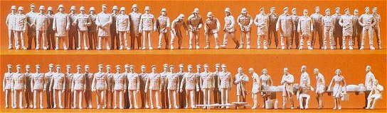 Preiser 16339 HO Scale Unpainted Figure Set -- Firemen