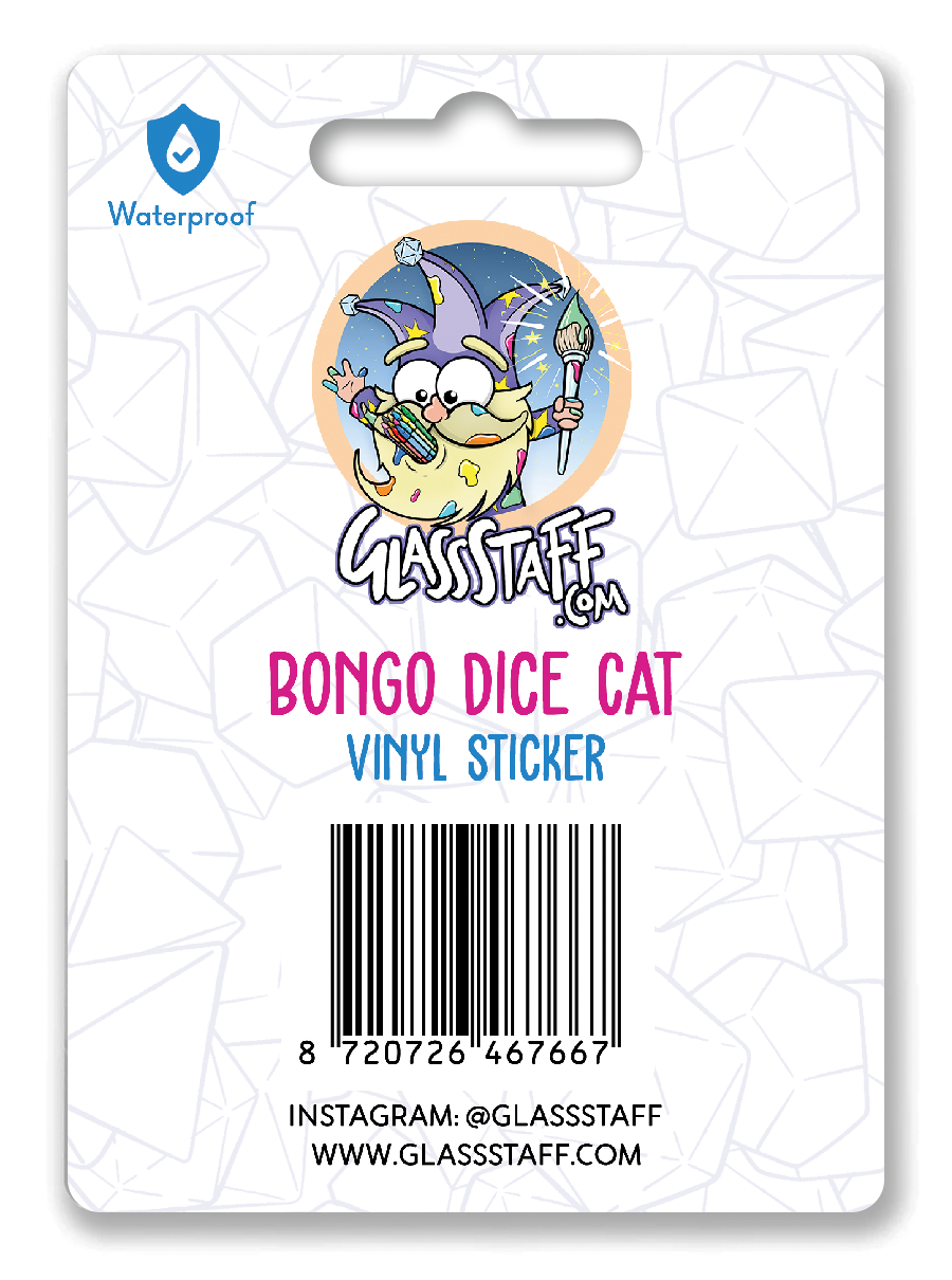 Sticker: Kawaii Dice Cat Waterproof Die Cut