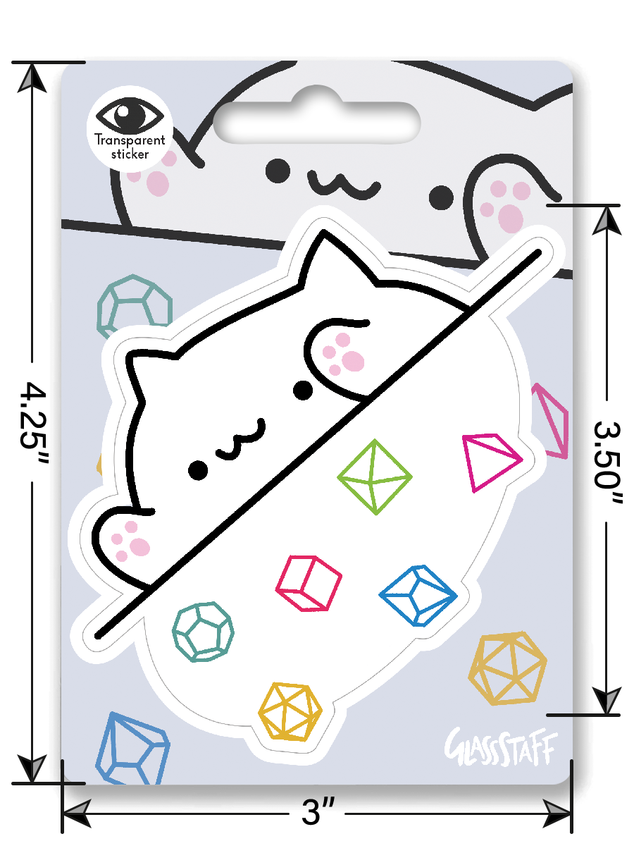 Sticker: Kawaii Dice Cat Waterproof Die Cut