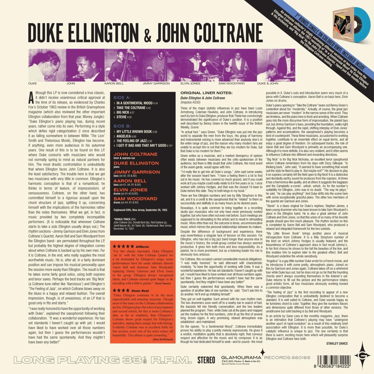 Duke Ellington & John Coltrane (180 Gram Blue Colored Vinyl with Bonus 7-Inch) [Import] (Vinyl)