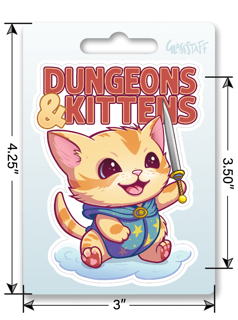 Sticker: Dungeons & Kittens Waterproof Die Cut