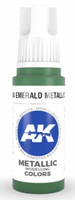 AK Interactive 11204 Emerald Metallic Green 3G Acrylic Paint 17ml Bottle