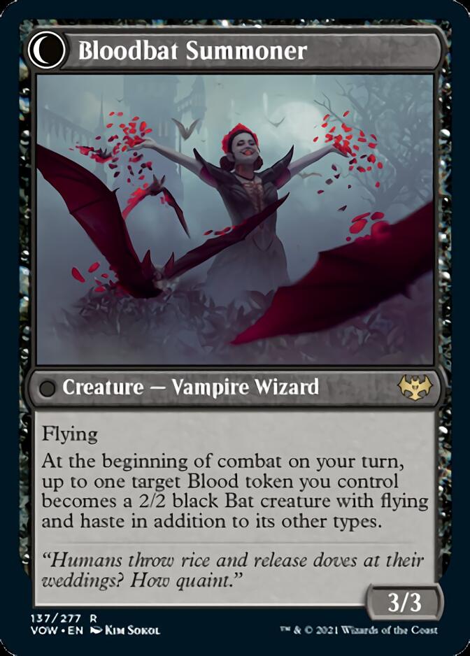 Voldaren Bloodcaster // Bloodbat Summoner (VOW-137) - Innistrad: Crimson Vow: (Double Faced Transform)