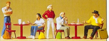 Preiser 10349 HO Scale Recreation & Sports Students/Artists In Cafe - Golden Apple Comics