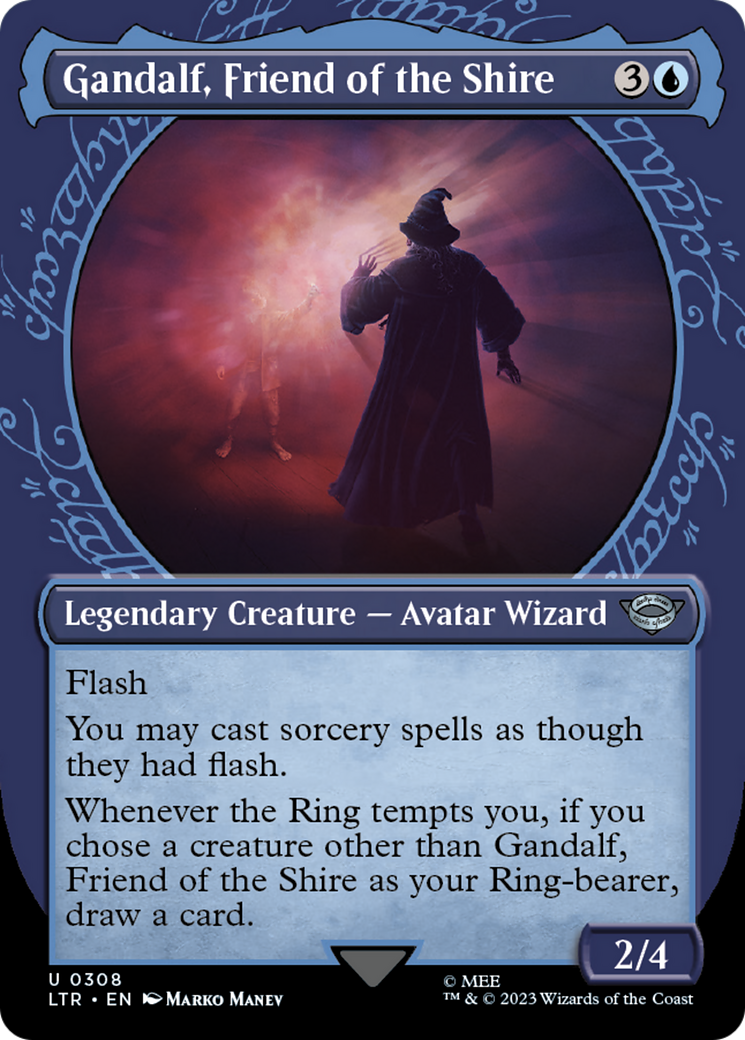 Gandalf, Friend of the Shire (LTR-308) - The Lord of the Rings: Tales of Middle-earth: (Showcase) (Borderless) Foil