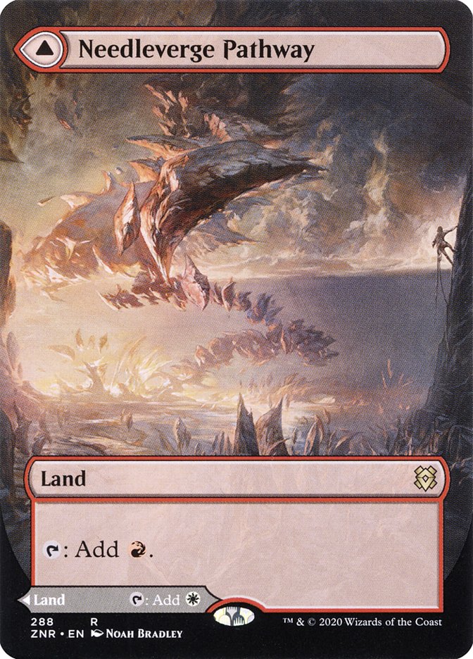Needleverge Pathway // Pillarverge Pathway (ZNR-288) - Zendikar Rising: (Showcase) (Borderless) Foil