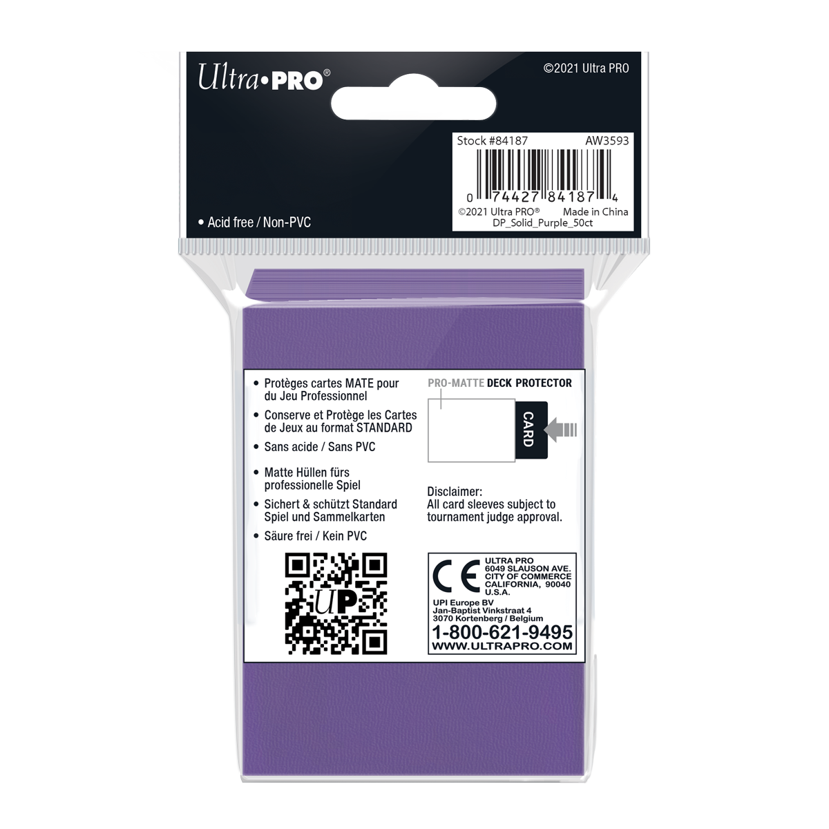 Ultra PRO: Standard 50ct Sleeves - PRO-Matte (Purple)