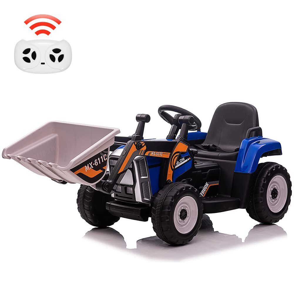 Electric Ride-On Excavator Tractor for Kids with Battery-Powered Digger and LED Lights