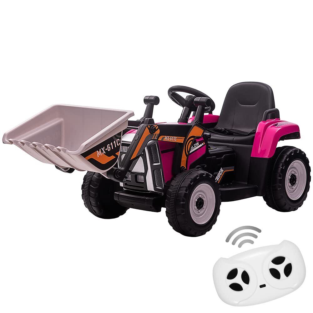 Electric Ride-On Excavator Tractor for Kids with Battery-Powered Digger and LED Lights