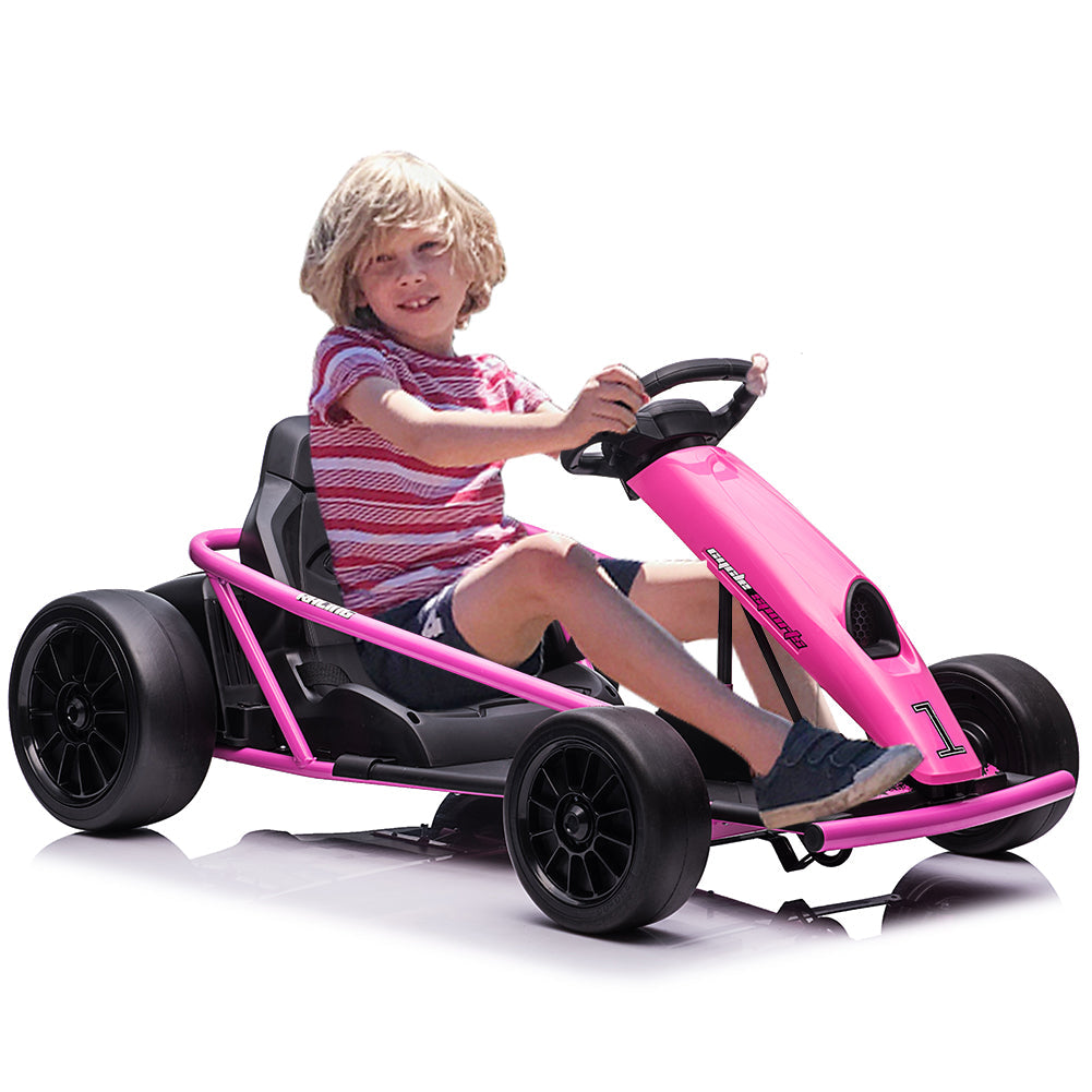 High Speed Drifting Go Kart for Kids with Slow Start Function - 8MPH, 300WX2