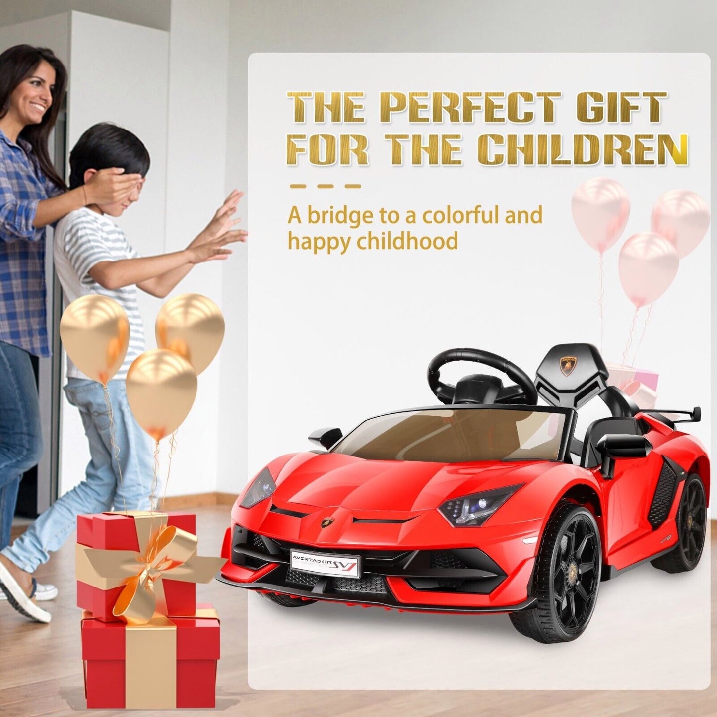 Electric Lamborghini Ride-On Car for Kids with Remote Control and MP3 Player - 12V, 2X35W - Perfect Gift for Children