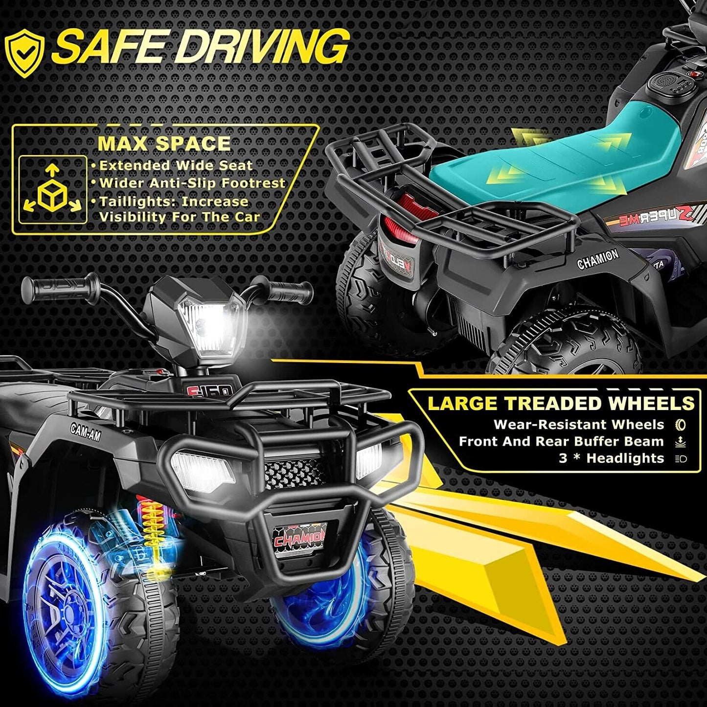 Electric Kids ATV Quad Car - 12V Battery Powered 4-Wheeler for Toddlers