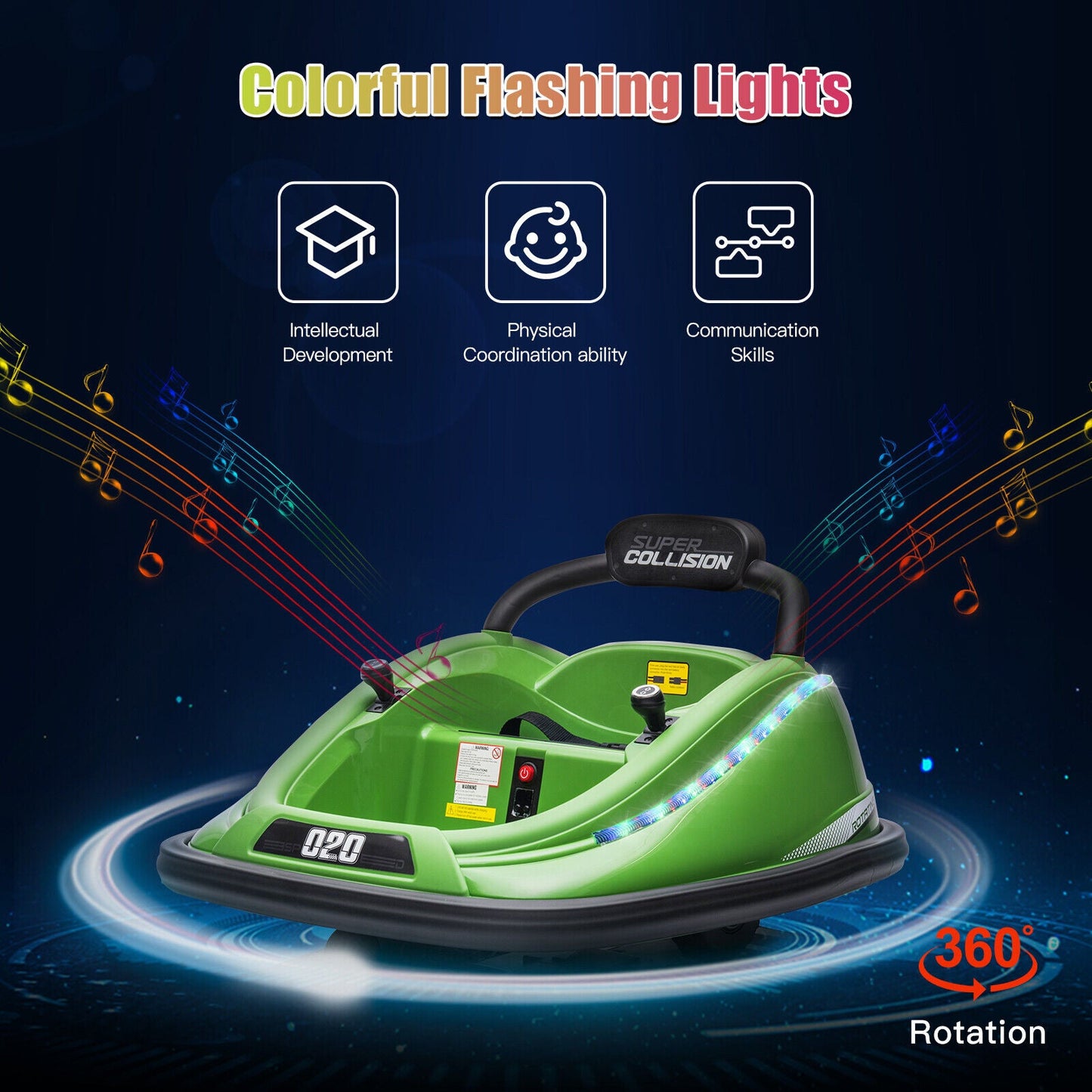 360° Spinning Electric Bumper Car for Kids with Remote Control - Perfect Gift for Thrilling Fun!
