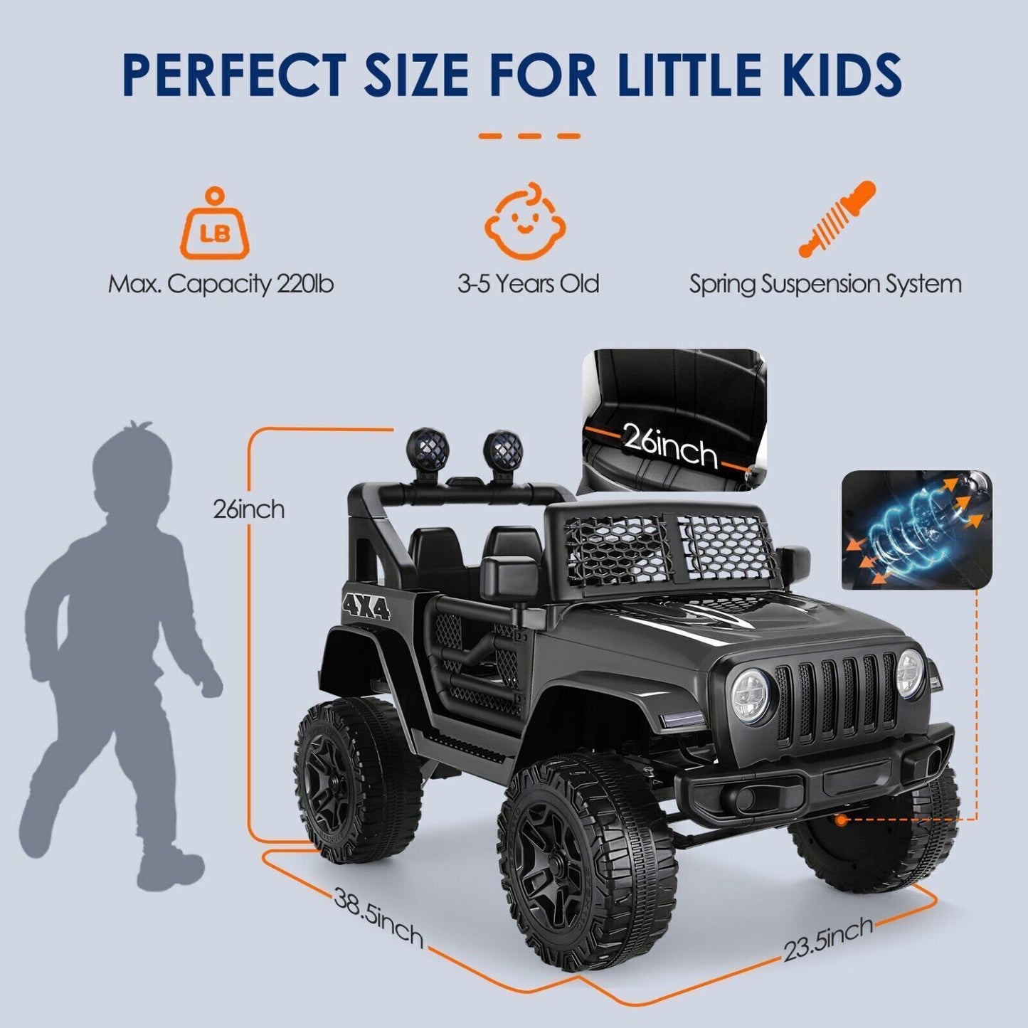 Electric Ride-On Car for Kids with Parental Remote Control and MP3 Player - Perfect Gift for Children