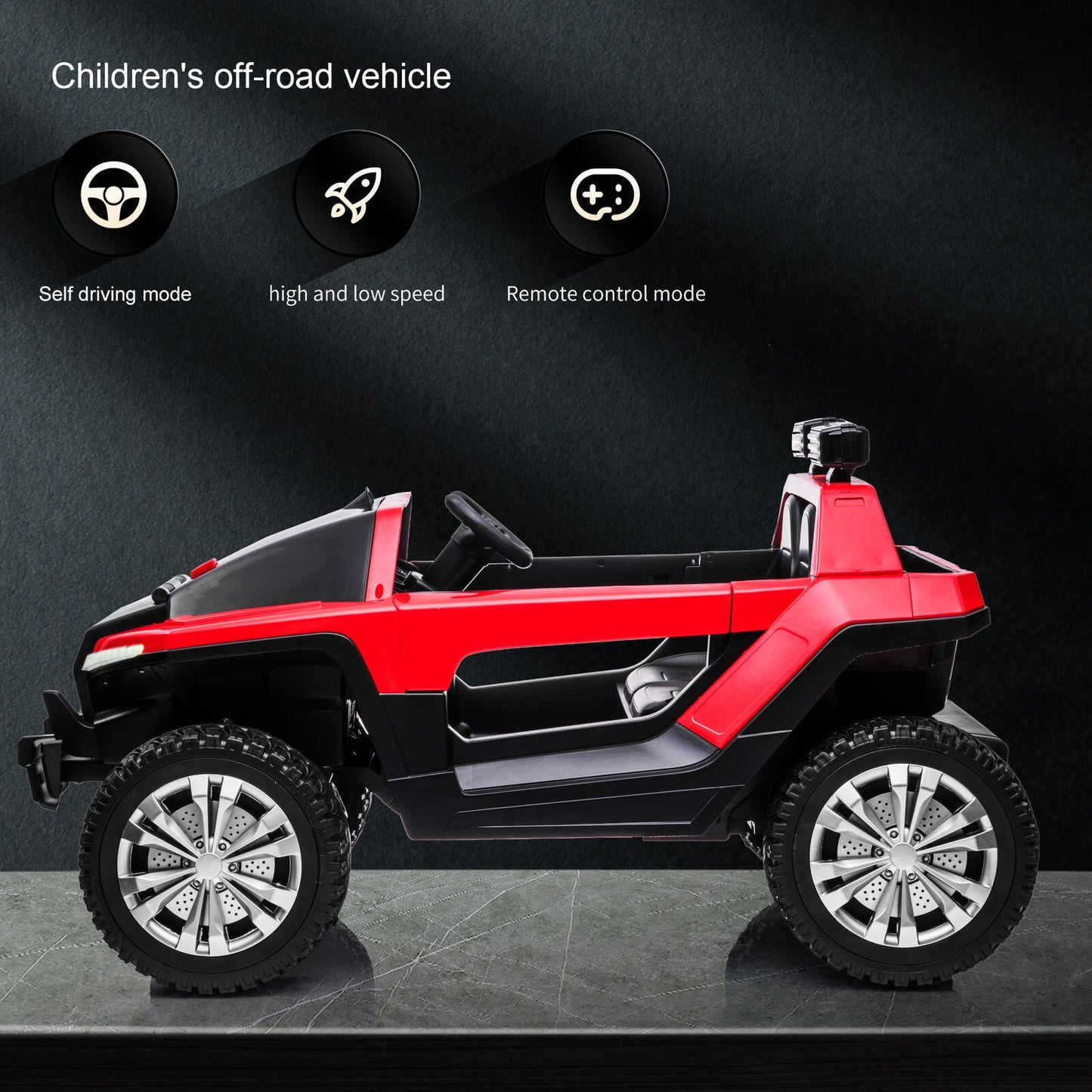 Electric Ride-On Car for Kids with Remote Control, Adjustable Seat Belt, MP3 Player, and 4-Wheel Drive